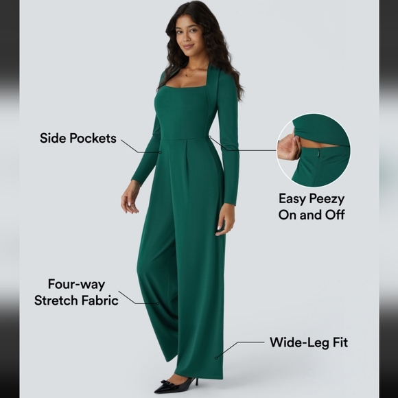 Halara Easy-Peezy Green Jumpsuit - Picture 2 of 10